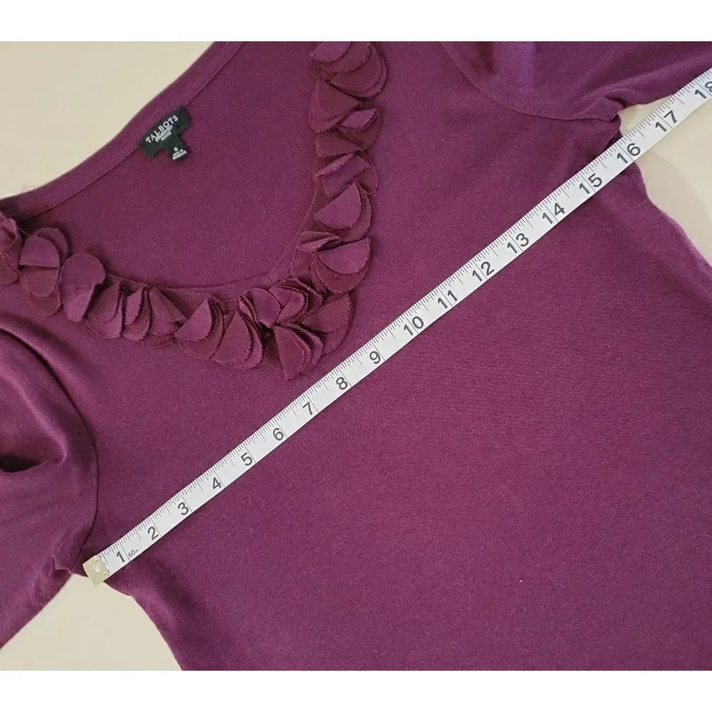 Talbots Ruffle V-neck Top - Picture 4 of 9